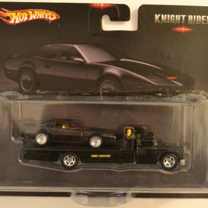 ’77 Pontiac Firebird & Retro RIG Black Custom-Made Hot Wheels with Real Rider Rubber Wheels Knight Rider Series 1:64 Scale Collectible Die Cast Model Car