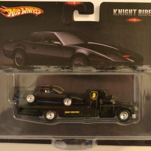 ’77 Pontiac Firebird & Retro RIG Black Custom-Made Hot Wheels with Real Rider Rubber Wheels Knight Rider Series 1:64 Scale Collectible Die Cast Model Car