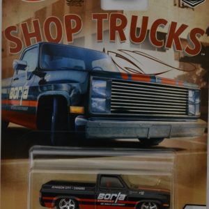 Black/Red 83 Chevy Silverado Hot Wheels Shop Trucks Series 1:64 Scale Collectible Die Cast Model Car