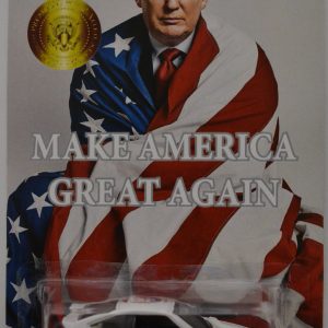 Hot Wheels ’85 Honda CR-X White Custom-Made with Real Rider Rubber Wheels Limited Edition Make America Great Again Series 1:64 Scale Collectible Die Cast Model Car.