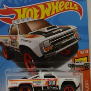White 87 Dodge D100 Hot Wheels HW ‘Hot Trucks’ International Series 1:64 Scale Collectible Die Cast Model Car #9/10