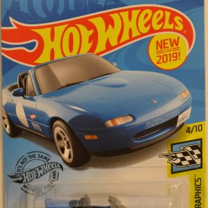 Hot Wheels ’91 Mazda MX-5 Miata Blue 184/250 HW Speed Graphics Series 1:64 Scale Collectible Die Cast Model Car