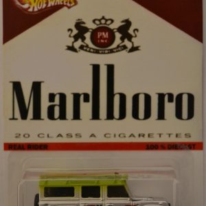 97 Land Rover Defender 110 Silver Green Custom-Made Matchbox with Real Rider Rubber Wheels Limited Edition Marlboro Series 1:64 Scale Collectible Die Cast Model Car.