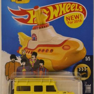 97 Land Rover Defender 110 Yellow Custom-Made Matchbox with Real Rider Rubber Wheels Limited Edition The Beatles Yellow Submarine Series 1:64 Scale Collectible Die Cast Model Car.