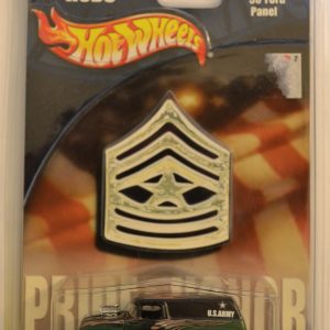 Army ’56 Ford Panel Black Green Hot Wheels Military Rods Series 1:64 Scale Collectible Die Cast Model Car