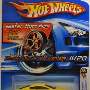 Hot Wheels Aston Martin V8 Vantage #011 Yellow HW Faster Than Ever Series 1:64 Scale Collectible Die Cast Model Car