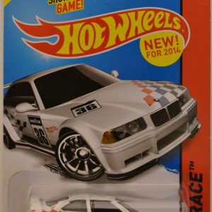 Hot Wheels BMW E36 M3 Race White Custom-Made with Real Rider Rubber Wheels HW Race Series 1:64 Scale Collectible Die Cast Model Car