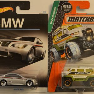 Hot Wheels   BMW M3 Silver 6 of 8 HW 2015 BMW Series & Matchbox MBX Vantom 1:64 Scale Collectible Die Cast Model Car Bundle