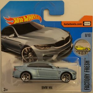 Hot Wheels BMW M4 Blue 8/10 HW Factory Fresh Series International Card 1:64 Scale Collectible Die Cast Model Car