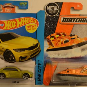 Hot Wheels   BMW M4 Gold Olive 24/250 HW City Series & Matchbox MBX Amphi Flyer 1:64 Scale Collectible Die Cast Model Car Bundle
