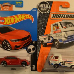 Hot Wheels   BMW M4 Red 189/250 HW BMW Series & Matchbox MBX ’66 Dodge A100 1:64 Scale Collectible Die Cast Model Car Bundle