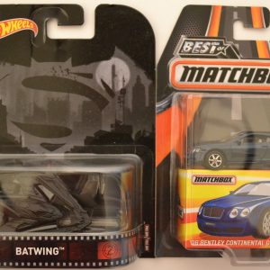 Hot Wheels 2 Cars Bundle Batwing Retro Series & MBX ’06 Bentley Continental GTE Best of Matchbox Series 1:64 Scale Collectible Die Cast Model Car