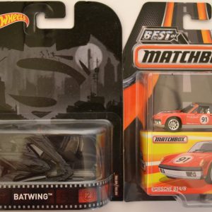 Hot Wheels 2 Cars Bundle Batwing Retro Series & MBX Porsche 914/6 Best of Matchbox Series 1:64 Scale Collectible Die Cast Model Car