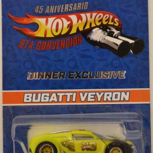 Bugatti Veyron Lime Custom-Made Replica Hot Wheels with Real Rider Rubber Wheels Limited Edition Mexico Convention 2013 Series 1:64 Scale Collectible Die Cast Model Car.