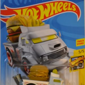 Hot Wheels 2018 50th Anniversary Fast Foodie Buns of Steel (Cheeseburger Car) 237/365, White