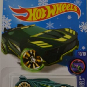 Green Chicane Hot Wheels HW Glow Wheels Series 1:64 Scale Collectable Die Cast Model Car Snowflake Card