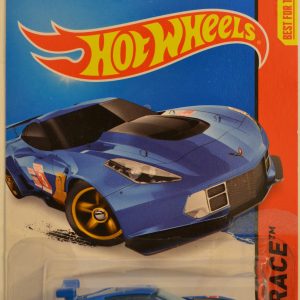 Hot Wheels Corvette C7.R Blue #155 Custom-Made with Real Rider Rubber Wheels HW Race Series 1:64 Scale Collectible Die Cast Model Car