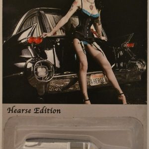 Custom ’59 Chevy Silver Custom-Made Hot Wheels with Redline Real Rider Rubber Wheels Limited Edition Hearse Edition Series 1:64 Scale Collectible Die Cast Model Car.