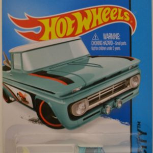 Custom ’62 Chevy Aquamarine Custom-Made Hot Wheels with Real Rider Rubber Wheels HW City Series 1:64 Scale Collectible Die Cast Model Car