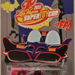 Hot Wheels   DC Comics TV 1966 Batmobile Purple-Gray Custom-Made with Real Rider Rubber Wheels Limited Edition Las Vegas Toy Convention 2015 Series 1:64 Scale Collectible Die Cast Model Car