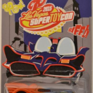 Hot Wheels   DC Comics 1989 Batmobile Orange-Blue Custom-Made with Real Rider Rubber Wheels Limited Edition Las Vegas Toy Convention 2015 Series 1:64 Scale Collectible Die Cast Model Car