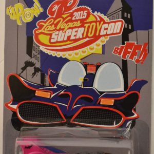 DC Comics (s12) Batmobile Purple-Gray Custom-Made Hot Wheels with Whitewall Real Rider Rubber Wheels Limited Edition Las Vegas Toy Convention 2015 Series 1:64 Scale Collectible Die Cast Model Car