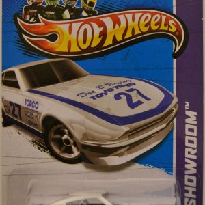 Datsun 240Z White Custom-Made Hot Wheels with Redline Real Rider Rubber Wheels HW Showroom Series 1:64 Scale Collectible Die Cast Model Car