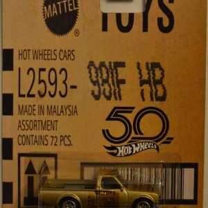 Hot Wheels Datsun 620 Gold 50th Anniversary Series Custom-Made Collectors Edition 1:64 Scale Collectible Die Cast Model Car w/Real Rider Rubber Wheels