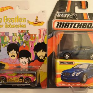 Hot Wheels 2 Cars Bundle Fast Felion The Beatles & ’06 Bentley Continental GTE Best of Matchbox 1:64