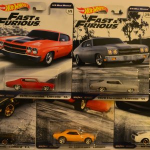Hot Wheels 5 Cars Bundle Fast & Furious Series 1:64 Scale Collectible Die Cast Model Car