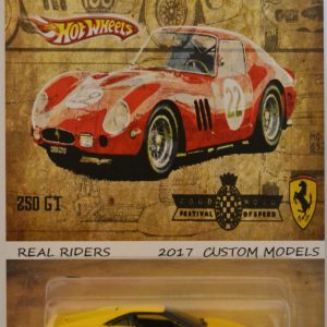 Ferrari 288 GTO Yellow Custom-Made Hot Wheels with Real Rider Rubber Wheels Limited Edition 2017 Custom Models Series 1:64 Scale Collectible Die Cast Model Car