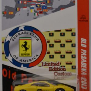 Ferrari 360 Modena Yellow Custom-Made Hot Wheels with Real Rider Rubber Wheels Limited Edition Old Pasadena 2013 Series 1:64 Scale Collectible Die Cast Model Car.