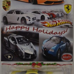 Hot Wheels Ferrari 458 Italia #13 Custom-Made with Whitewall Real Rider Rubber Wheels Limited Edition Holiday Exotic Cars 2015 Series 1:64 Scale Collectible Die Cast Model Car.