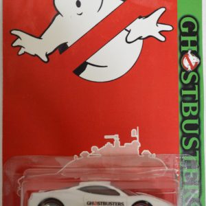 White Ferrari 458 Italia Custom-Made Hot Wheels with Real Rider Rubber Wheels Limited Edition ‘Ghostbusters’ Series 1:64 Scale Collectible Die Cast Model Car.