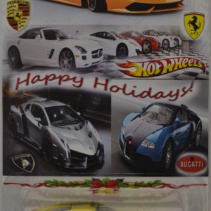 Ferrari 599 GTB #04 Custom-Made Hot Wheels with Real Rider Rubber Wheels Limited Edition Holiday Exotic Cars 2015 Series 1:64 Scale Collectible Die Cast Model Car.