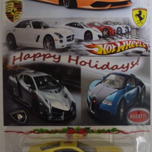 Ferrari 599 GTB #10 Custom-Made Hot Wheels with Whitewall Real Rider Rubber Wheels Limited Edition Holiday Exotic Cars 2015 Series 1:64 Scale Collectible Die Cast Model Car.