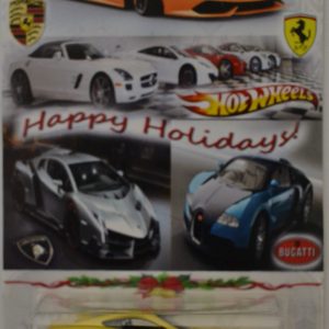 Ferrari 599 GTB #18 Custom-Made Hot Wheels with Whitewall Real Rider Rubber Wheels Limited Edition Holiday Exotic Cars 2015 Series 1:64 Scale Collectible Die Cast Model Car.