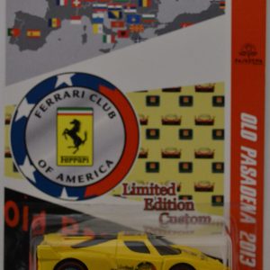 Hot Wheels Compatible Ferrari FXX Yellow Custom-Made with Redline Real Rider Rubber Wheels Limited Edition Old Pasadena 2013 Series 1:64 Scale Collectible Die Cast Model Car.