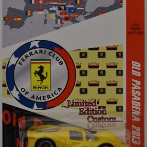 Ferrari P4 Yellow Custom-Made Hot Wheels with Real Rider Rubber Wheels Limited Edition Old Pasadena 2013 Series 1:64 Scale Collectible Die Cast Model Car.