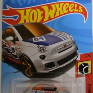 Gray Fiat 500 Wheels HW ‘Daredevils’ Series 1:64 Scale Collectible Die Cast Model Car #2/5