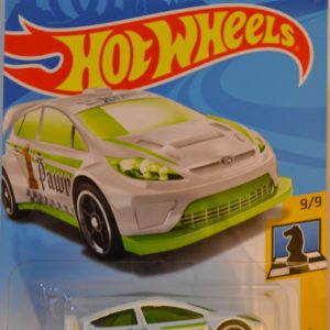 Hot Wheels CHECKMATE 9/9, WHITE ’12 FORD FIESTA ‘PAWN’ 263/365 50TH ANNIVERSARY CARD