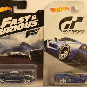Hot Wheels 2 Cars Bundle Ford GT-40 Fast & Furious & ’14 Corvette Stingray Gran Turismo 1:64 Scale