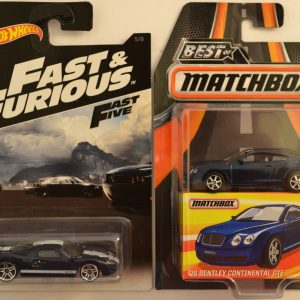 Hot Wheels 2 Cars Bundle Ford GT-40 Fast & Furious & ’06 Bentley Continental Best of Matchbox 1:64