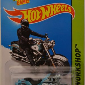Harley-Davidson Fat Boy Blue #209 Hot Wheels HW Workshop Series 1:64 Scale Collectible Die Cast Model Car