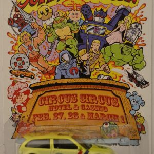 Hot Wheels Honda Civic EF Yellow-White Custom-Made with Real Rider Rubber Wheels Limited Edition Las Vegas Super Toy Convention 2015 Series 1:64 Scale Collectible Die Cast Model Car