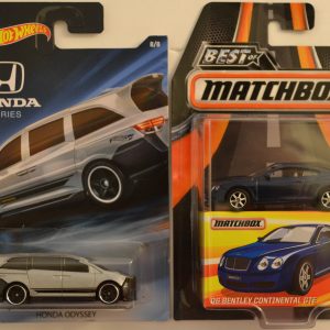 Hot Wheels 2 Cars Bundle Honda Odyssey & ’06 Bentley Continental GTE Best of Matchbox 1:64 Scale Die
