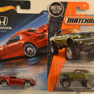Hot Wheels Compatible Honda S2000 Red 7 of 8 HW Honda 2018 Series & Matchbox MBX Custom ’68 Mustang Mudstanger 1:64 Scale Collectible Die Cast Model Car Bundle
