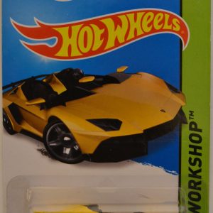 HWCA Hot Wheels Compatible Lamborghini Aventador J Yellow Custom-Made with Real Rider Rubber Wheels HW Workshop Series 1:64 Scale Collectible Die Cast Model Car