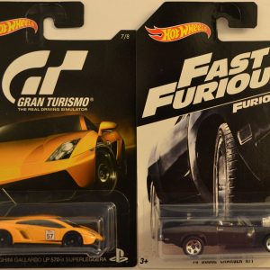 Hot Wheels 2 Cars Bundle Gallardo LP 570-4 Gran Turismo & ’70 Charger Fast & Furious 1:64 Scale