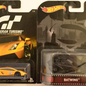 Hot Wheels 2 Cars Bundle Lamborghini Gallardo LP 570-4 Superleggera Gran Turismo Series & HW Batwing Batman Series 1:64 Scale Collectible Die Cast Model Car